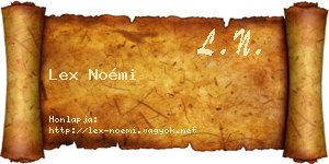 Lex Noémi névjegykártya